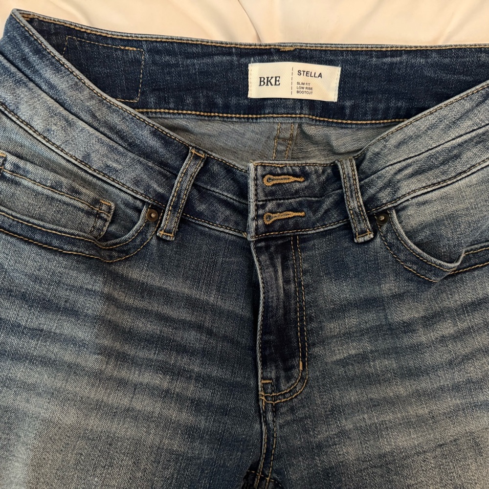 BKE Low Rise Blue Jeans with Natural Fading